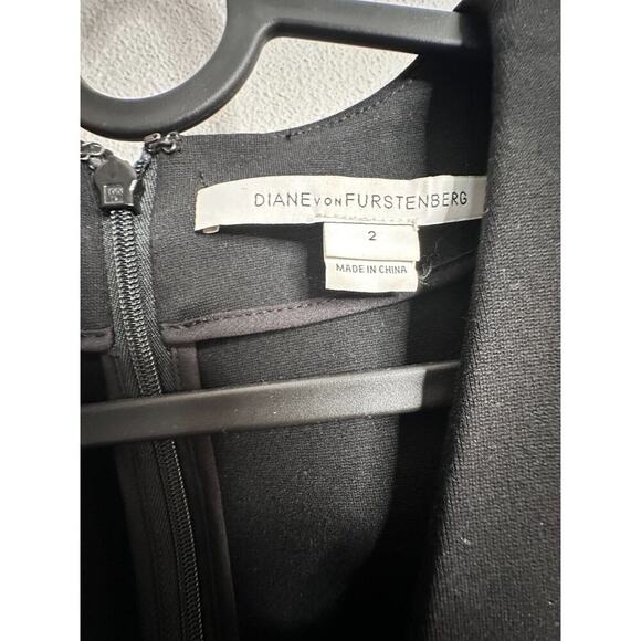 Diane von Furstenberg Black and Tan Leather Mosaic4 Women's Dress Size 2 - Picture 16 of 16